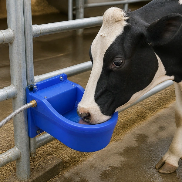 Sealed float valve of cow water drinking bowl controlling water level